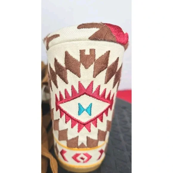 Z London Veloce Ankle Lace Up Sandal Aztec Tribal Black Size 8.5 NWT'S - Picture 9 of 10